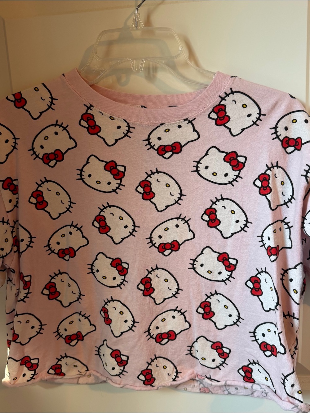 Hello Kitty White and Pink Logo Tee
